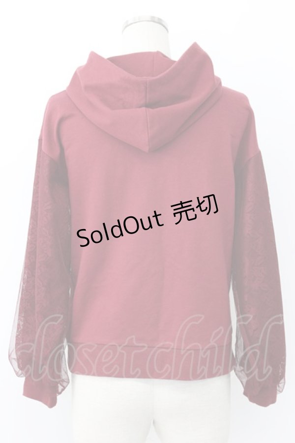 画像2: axes femme / レース切替パーカー M ワイン T-26-01-25-001-AX-TO-SA-ZT (2)