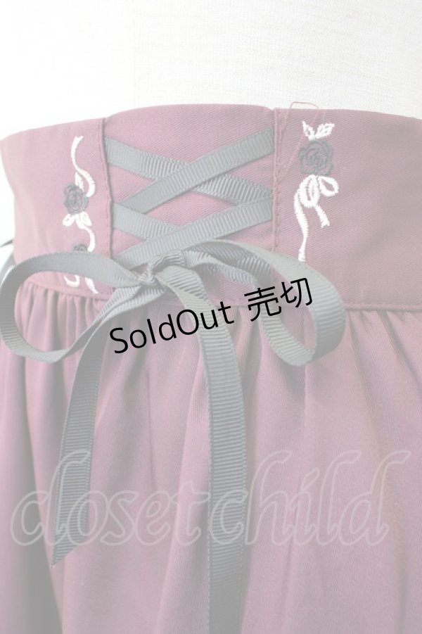 画像3: axes femme / レースアップフレアスカート  ワイン T-26-01-25-004-AX-SK-SA-ZT559 (3)