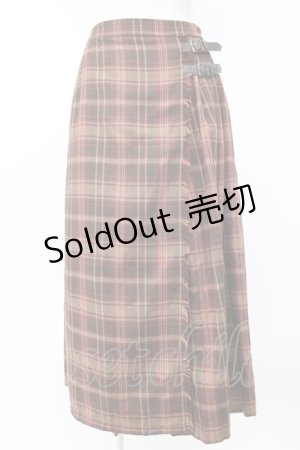 画像: axes femme / タータンチェックロングスカート M ワイン T-26-01-25-005-AX-SK-SA-ZT559
