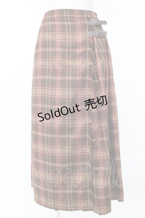 画像1: axes femme / タータンチェックロングスカート M ワイン T-26-01-25-005-AX-SK-SA-ZT559 (1)