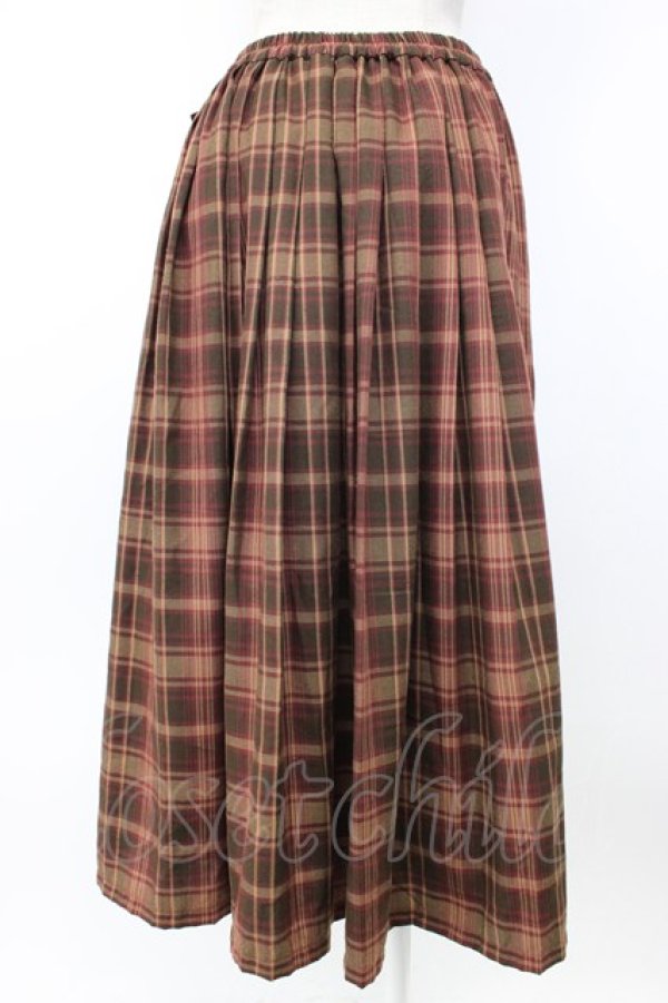 画像2: axes femme / タータンチェックロングスカート M ワイン T-26-01-25-005-AX-SK-SA-ZT (2)