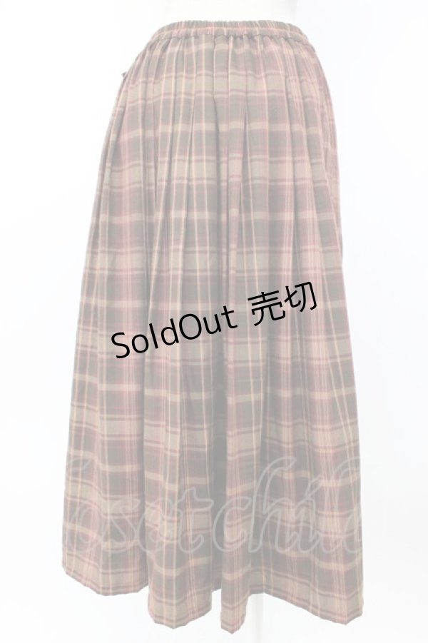 画像2: axes femme / タータンチェックロングスカート M ワイン T-26-01-25-005-AX-SK-SA-ZT559 (2)