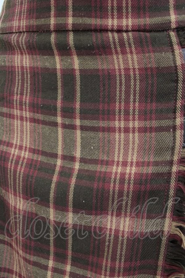 画像4: axes femme / タータンチェックロングスカート M ワイン T-26-01-25-005-AX-SK-SA-ZT (4)