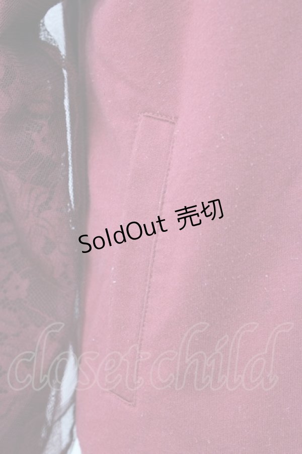 画像3: axes femme / レース切替パーカー M ワイン T-26-01-25-001-AX-TO-SA-ZT (3)