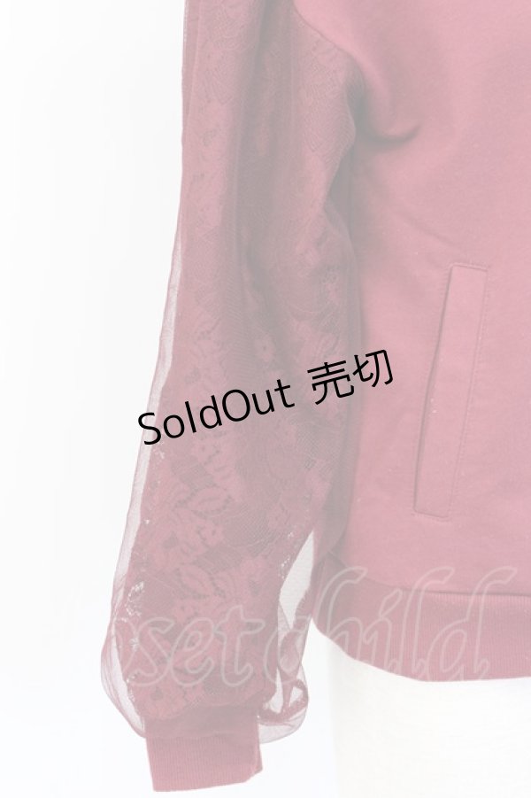 画像5: axes femme / レース切替パーカー M ワイン T-26-01-25-001-AX-TO-SA-ZT (5)