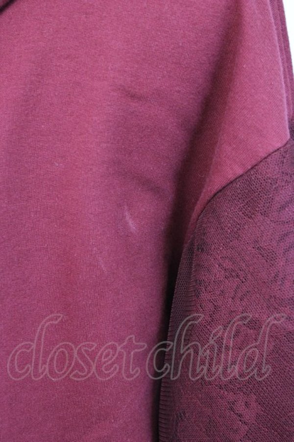 画像6: axes femme / レース切替パーカー M ワイン T-26-01-25-001-AX-TO-SA-ZT (6)