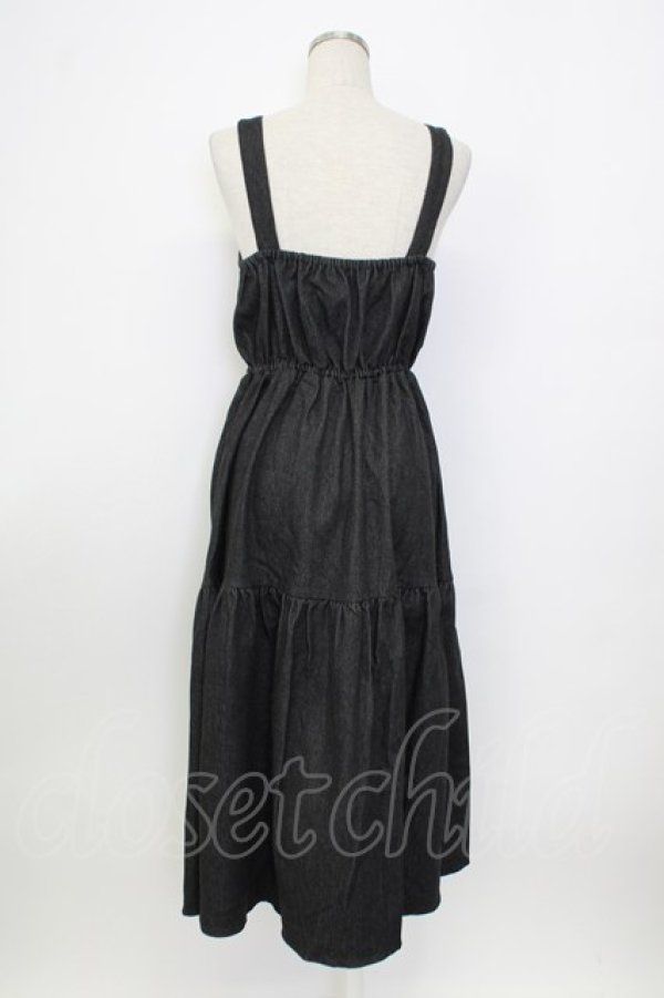 画像2: axes femme kawaii / レースアップティアードワンピース  黒デニム T-26-01-26-022-AX-OP-SA-ZT (2)