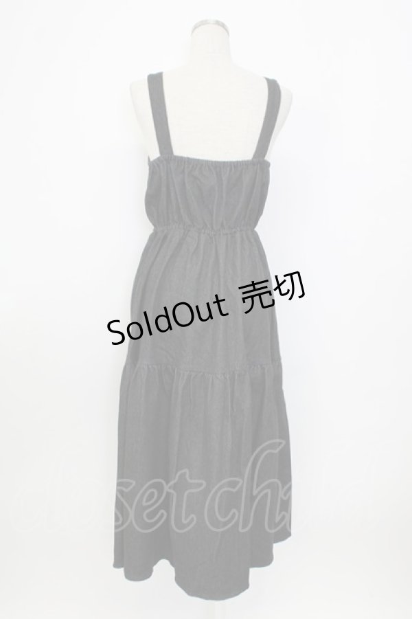 画像2: axes femme kawaii / レースアップティアードワンピース  黒デニム T-26-01-26-022-AX-OP-SA-ZT561 (2)