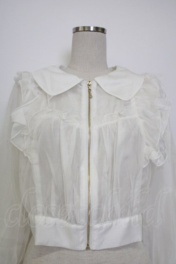 画像5: axes femme POETIQUE / シアー×チュールブルゾン M ホワイト T-26-01-26-002-AX-TO-SA-ZT561 (5)