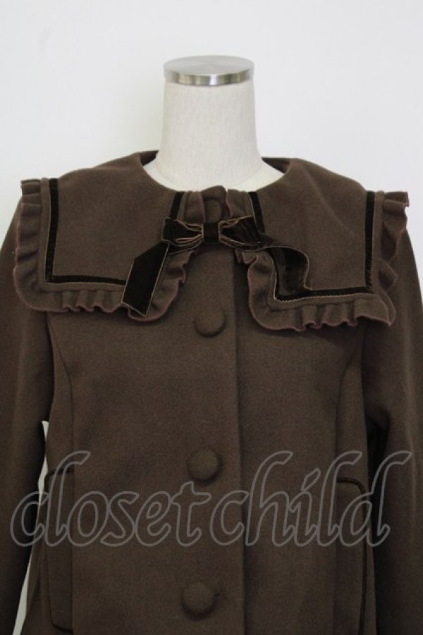 画像4: m petit by misako / セーラー襟ショートコート M ブラウン T-26-01-26-024-LO-CO-SA-ZT (4)