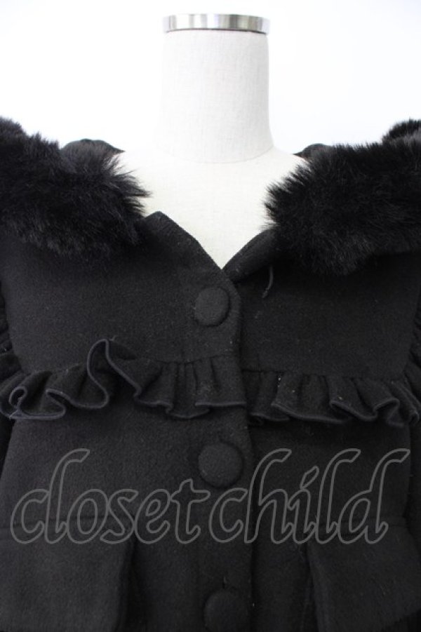 画像6: MA*RS / サイド編み下げ&ファースクエア衿ショートコート  黒 T-26-01-26-025-EL-CO-SA-ZT (6)