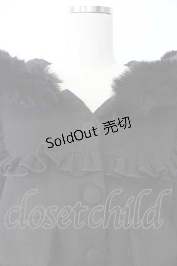 画像6: MA*RS / サイド編み下げ&ファースクエア衿ショートコート  黒 T-26-01-26-025-EL-CO-SA-ZT-C012 (6)