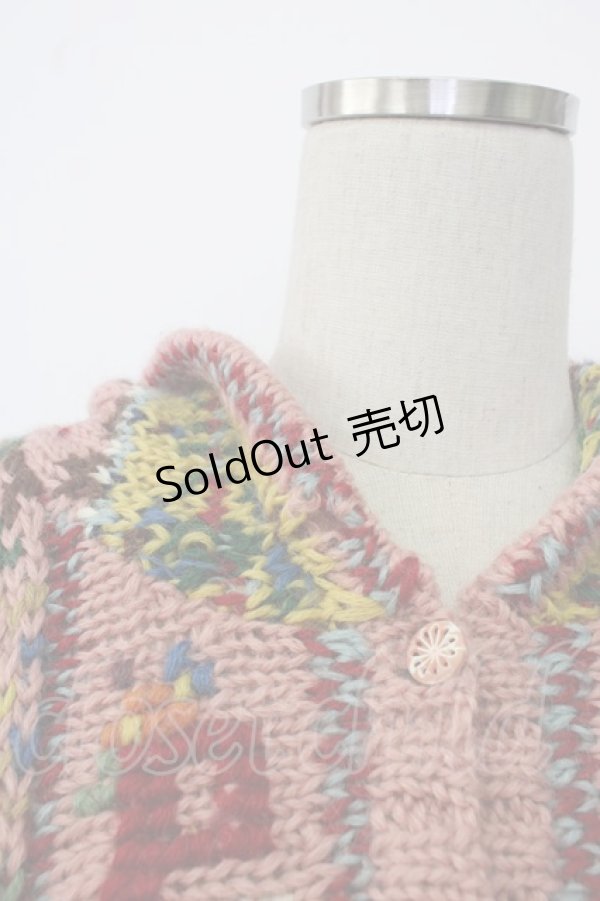 画像7: PINK HOUSE / PHデザイン裾ポンポンフードニットカーディガン  ピンク T-26-01-26-026-LO-TO-SA-ZT (7)