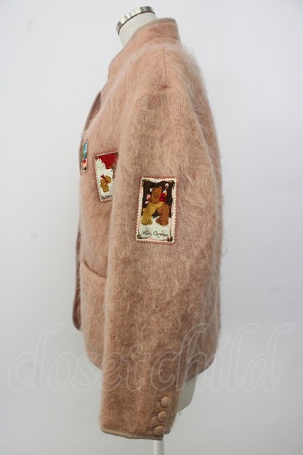 画像4: PINK HOUSE / くまさんワッペンファージャケット  ピンク T-26-01-26-027-LO-JA-SA-ZT (4)