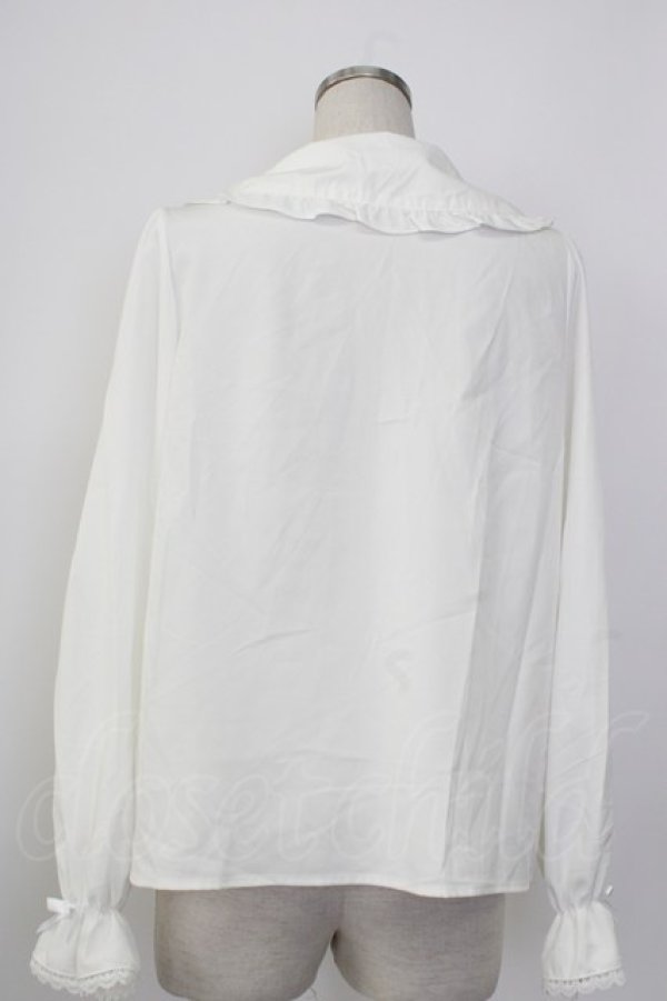 画像2: m petit by misako / AM マルエリフリルブラウス L 白 T-26-01-26-003-LO-BL-SA-ZT (2)