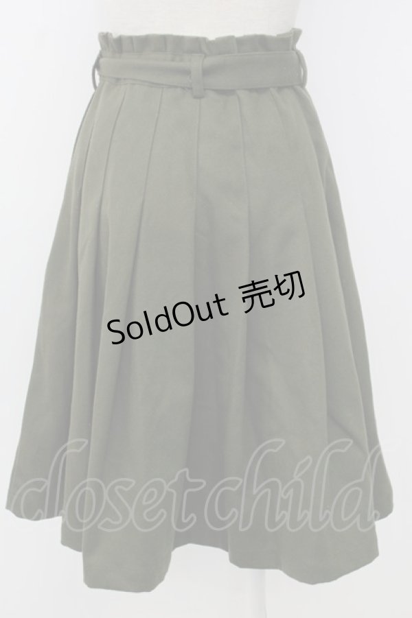 画像2: F&A / ベルト付きプリーツスカート  グリーン T-26-01-26-033-LO-SK-SA-ZT (2)