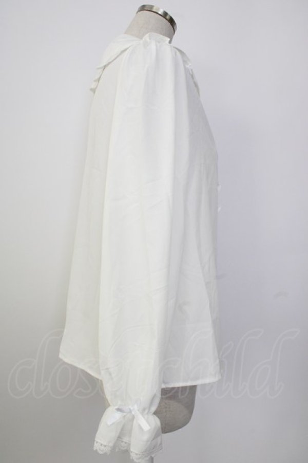 画像5: m petit by misako / AM マルエリフリルブラウス L 白 T-26-01-26-003-LO-BL-SA-ZT (5)