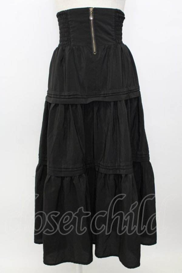 画像1: axes femme POETIQUE / ハイウエストティアードスカート  黒 T-26-01-26-040-AX-SK-SA-ZT (1)