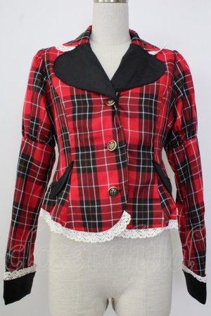 画像: Eri Aino's Collection / シャーロットの水曜日ジャケット S 赤チェック T-26-01-26-006-LO-JA-SA-ZT