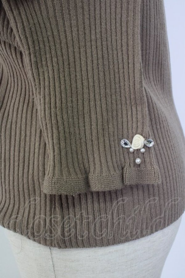 画像3: axes femme / バラボトルネックニットプルオーバー  ブラウン T-26-01-26-007-AX-TO-SA-ZT (3)