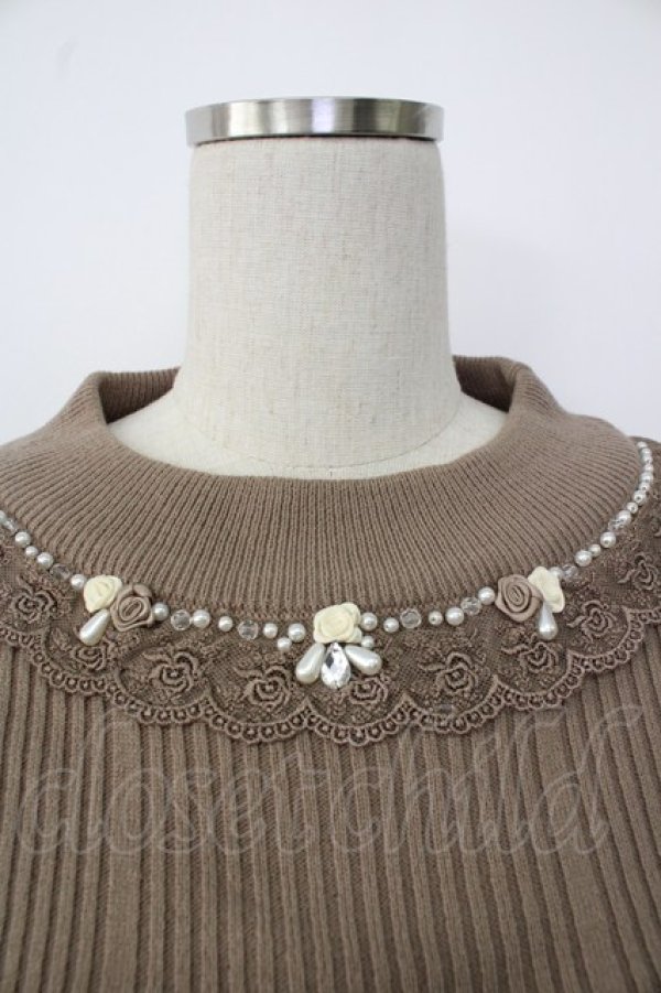 画像5: axes femme / バラボトルネックニットプルオーバー  ブラウン T-26-01-26-007-AX-TO-SA-ZT (5)