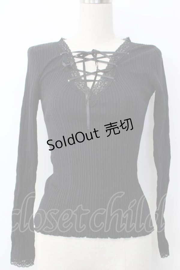 画像1: Katie / UNDER PRETTIESトップス  黒 T-26-01-26-008-LO-TO-SA-ZT (1)