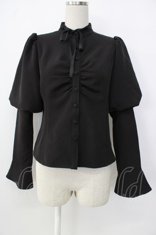 画像1: EATME / マトンスリーブブラウス  黒 T-26-01-26-009-LO-BL-SA-ZT (1)