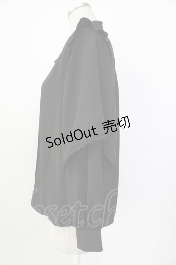 画像3: axes femme / レイヤードフレア袖ブラウス  黒 T-26-01-26-010-AX-BL-SA-ZT (3)