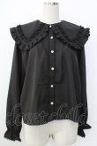 画像1: axes femme POETIQUE / フリルビッグ襟ブラウス M ブラック T-26-01-26-011-AX-BL-SA-ZT (1)