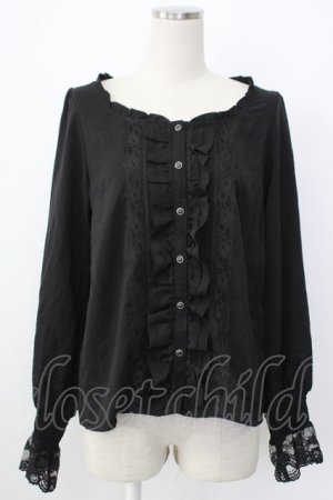 画像: axes femme / 20th/フリルブラウス  ブラック T-26-01-26-012-AX-BL-SA-ZT