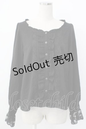 画像: axes femme / 20th/フリルブラウス  ブラック T-26-01-26-012-AX-BL-SA-ZT561