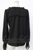 画像2: axes femme / 20th/フリルブラウス  ブラック T-26-01-26-012-AX-BL-SA-ZT (2)