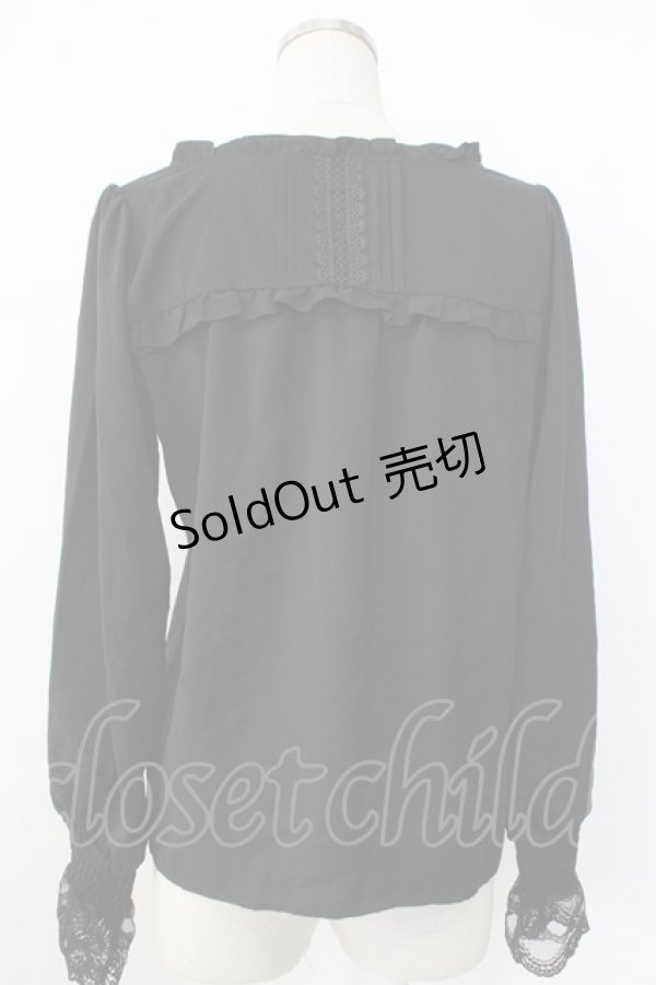 画像2: axes femme / 20th/フリルブラウス  ブラック T-26-01-26-012-AX-BL-SA-ZT561 (2)