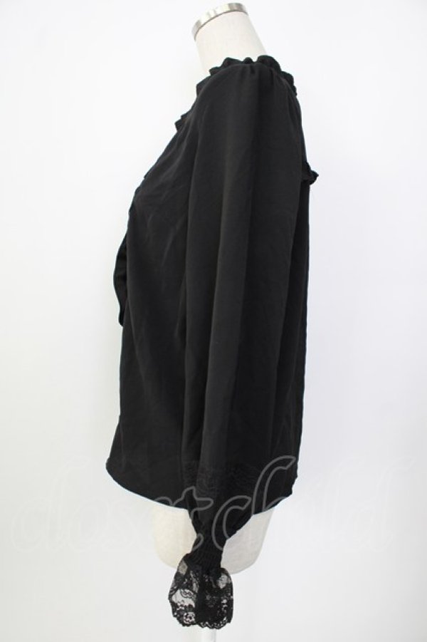 画像3: axes femme / 20th/フリルブラウス  ブラック T-26-01-26-012-AX-BL-SA-ZT (3)