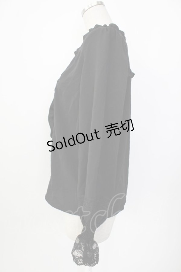 画像3: axes femme / 20th/フリルブラウス  ブラック T-26-01-26-012-AX-BL-SA-ZT561 (3)