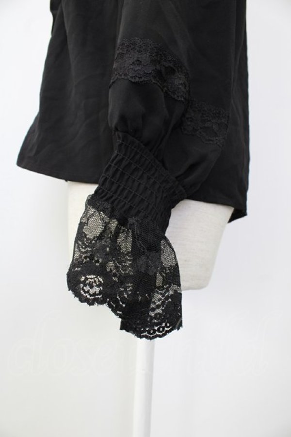 画像4: axes femme / 20th/フリルブラウス  ブラック T-26-01-26-012-AX-BL-SA-ZT (4)