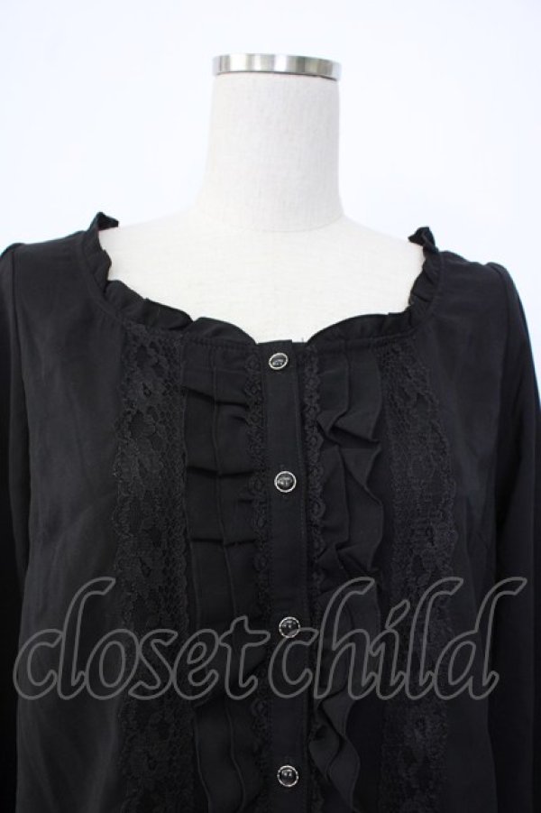 画像5: axes femme / 20th/フリルブラウス  ブラック T-26-01-26-012-AX-BL-SA-ZT (5)