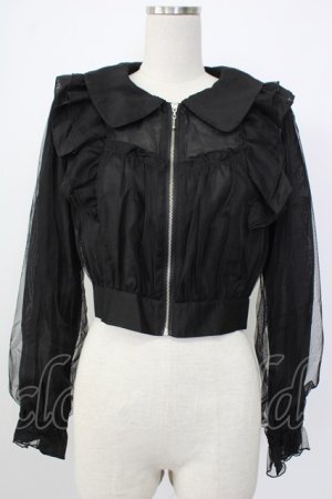 画像: axes femme POETIQUE / シアー×チュールブルゾン M ブラック T-26-01-26-013-AX-TO-SA-ZT561