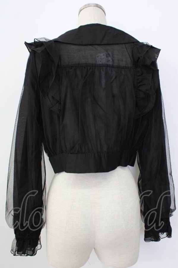 画像2: axes femme POETIQUE / シアー×チュールブルゾン M ブラック T-26-01-26-013-AX-TO-SA-ZT561 (2)