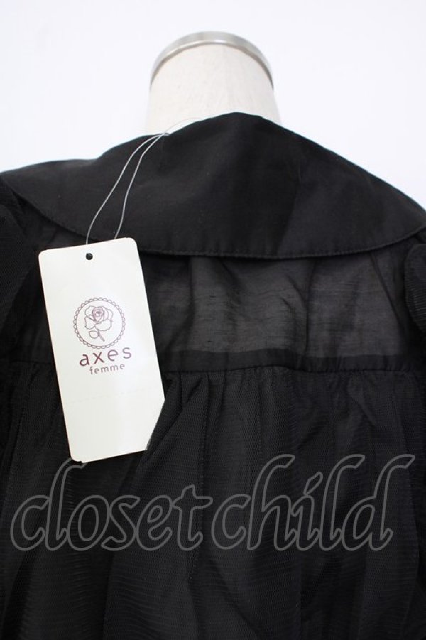 画像3: axes femme POETIQUE / シアー×チュールブルゾン M ブラック T-26-01-26-013-AX-TO-SA-ZT561 (3)