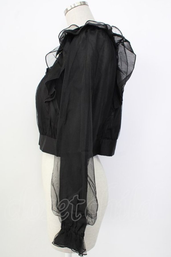 画像4: axes femme POETIQUE / シアー×チュールブルゾン M ブラック T-26-01-26-013-AX-TO-SA-ZT561 (4)