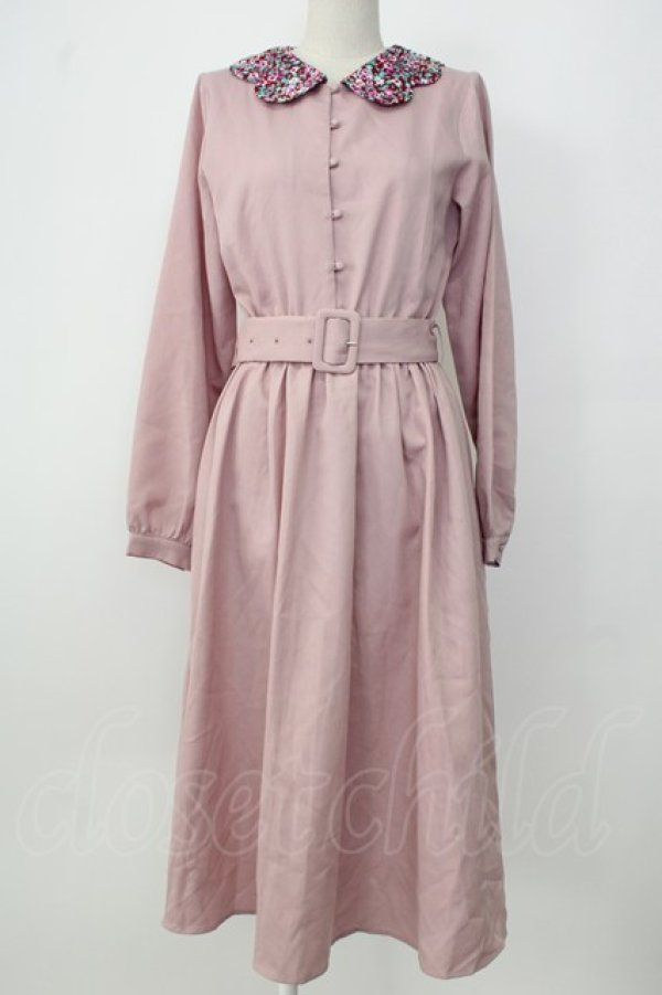 画像1: merry jenny / スカラップフラワー衿ワンピース  ピンク T-26-01-26-016-LO-OP-SA-ZT (1)