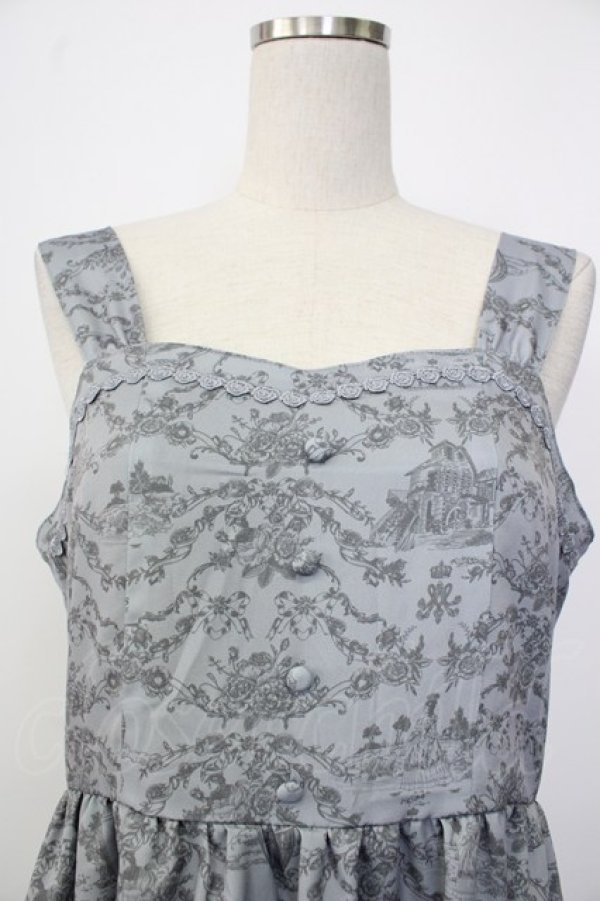 画像4: m petit by misako / NINA'Sトワルドジュイジャンパースカート L グレー T-26-01-26-018-LO-OP-SA-ZT (4)