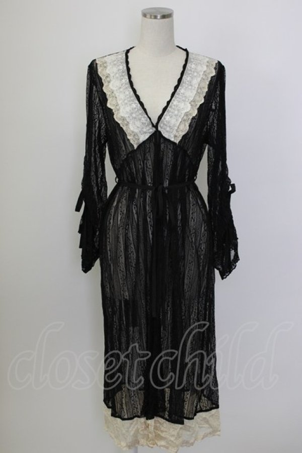 画像1: axes femme / リュクスレースガウン  ブラック T-26-01-27-003-AX-TO-SA-ZT (1)