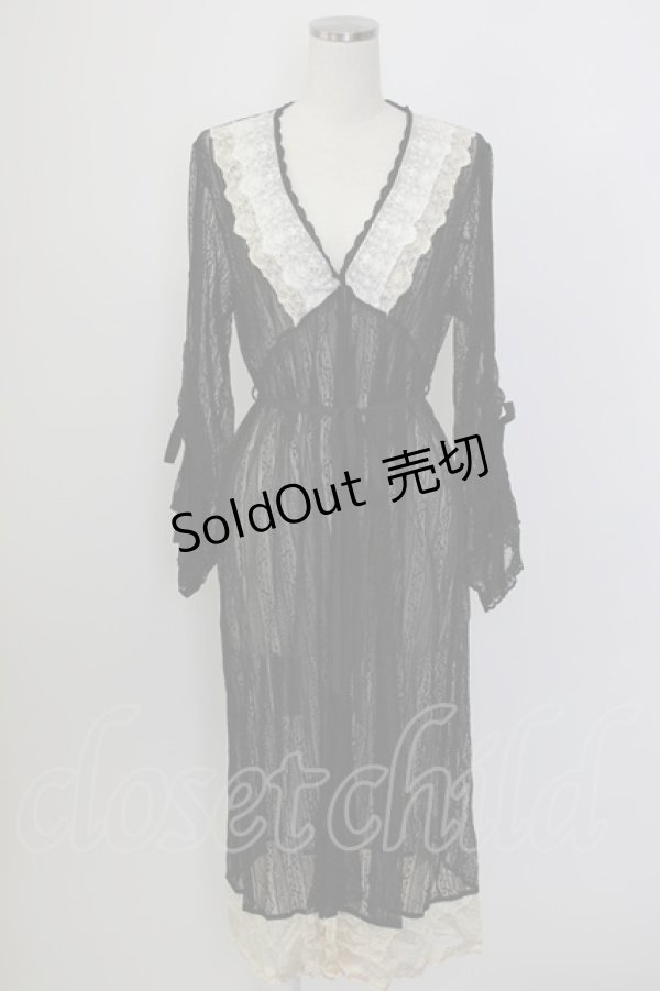 画像1: axes femme / リュクスレースガウン  ブラック T-26-01-27-003-AX-TO-SA-ZT561 (1)