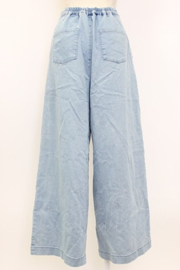 画像2: axes femme / サス付ダブルボタンデニムパンツ M ライトブルー T-26-01-27-004-AX-PA-SA-ZT (2)