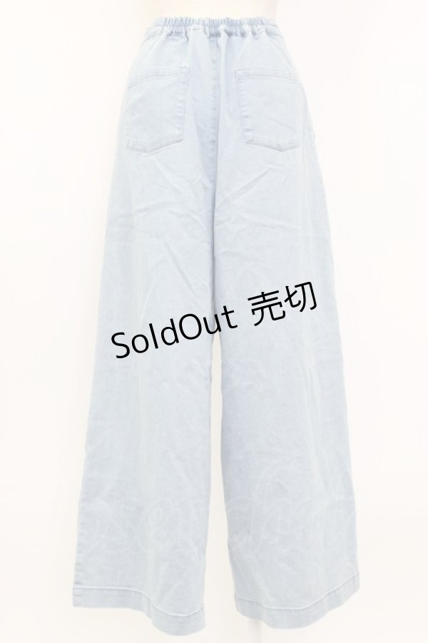 画像2: axes femme / サス付ダブルボタンデニムパンツ M ライトブルー T-26-01-27-004-AX-PA-SA-ZT561 (2)
