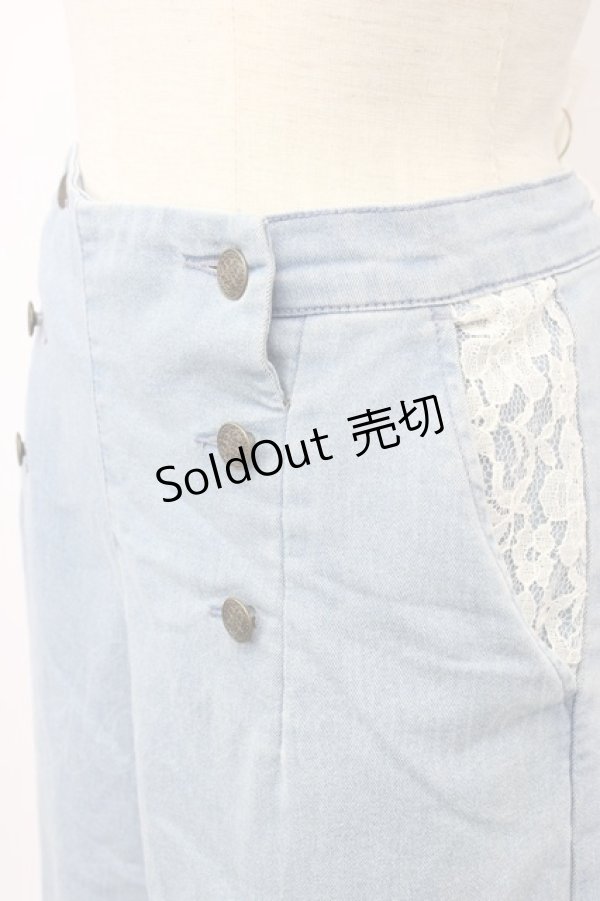 画像3: axes femme / サス付ダブルボタンデニムパンツ M ライトブルー T-26-01-27-004-AX-PA-SA-ZT561 (3)