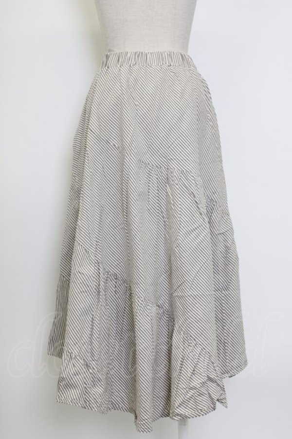 画像2: axes femme / ストライプフレアロングスカート M グレー T-26-01-27-005-AX-SK-SA-ZT (2)