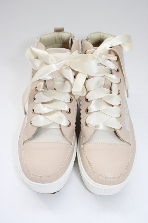 画像2: axes femme / スカラップ厚底スニーカー  ベージュ T-26-01-28-023-AX-SH-SA-ZT (2)